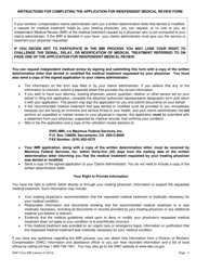 DWC Form IMR Application for Independent Medical Review - California, Page 2