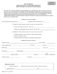 Document preview: QME Form 112 Qme/Ame Report Time Frame Extension Request - California