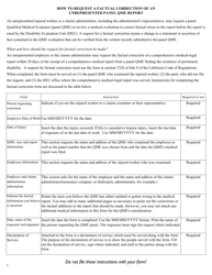 QME Form 37 Request for Factual Correction of an Unrepresented Panel Qme Report - California, Page 3