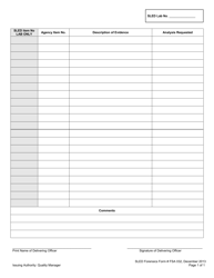 Document preview: Form FSA032 Sled Laboratory Evidence Inventory Form - South Carolina