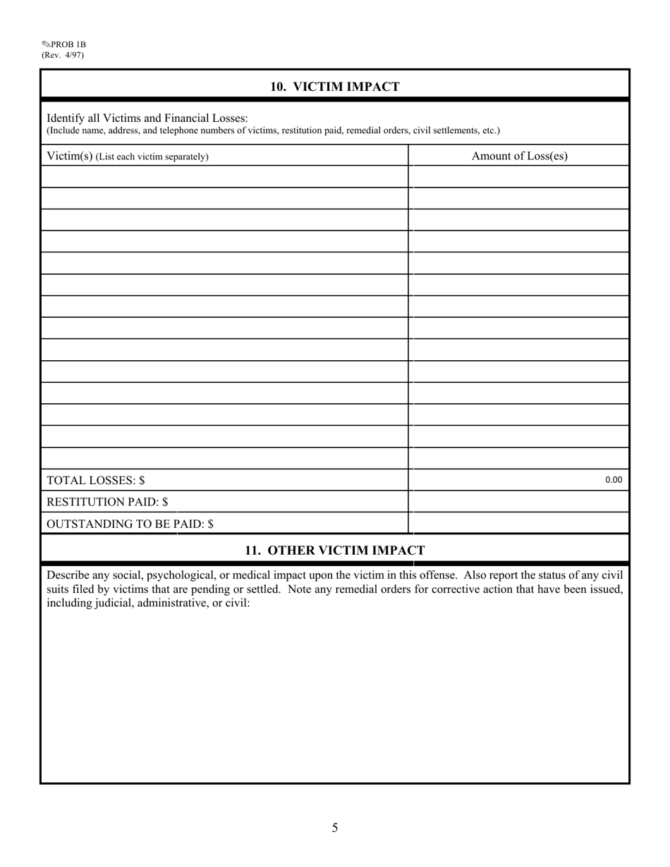 Form PROB1B Questions for Organizational Defendants, Page 5