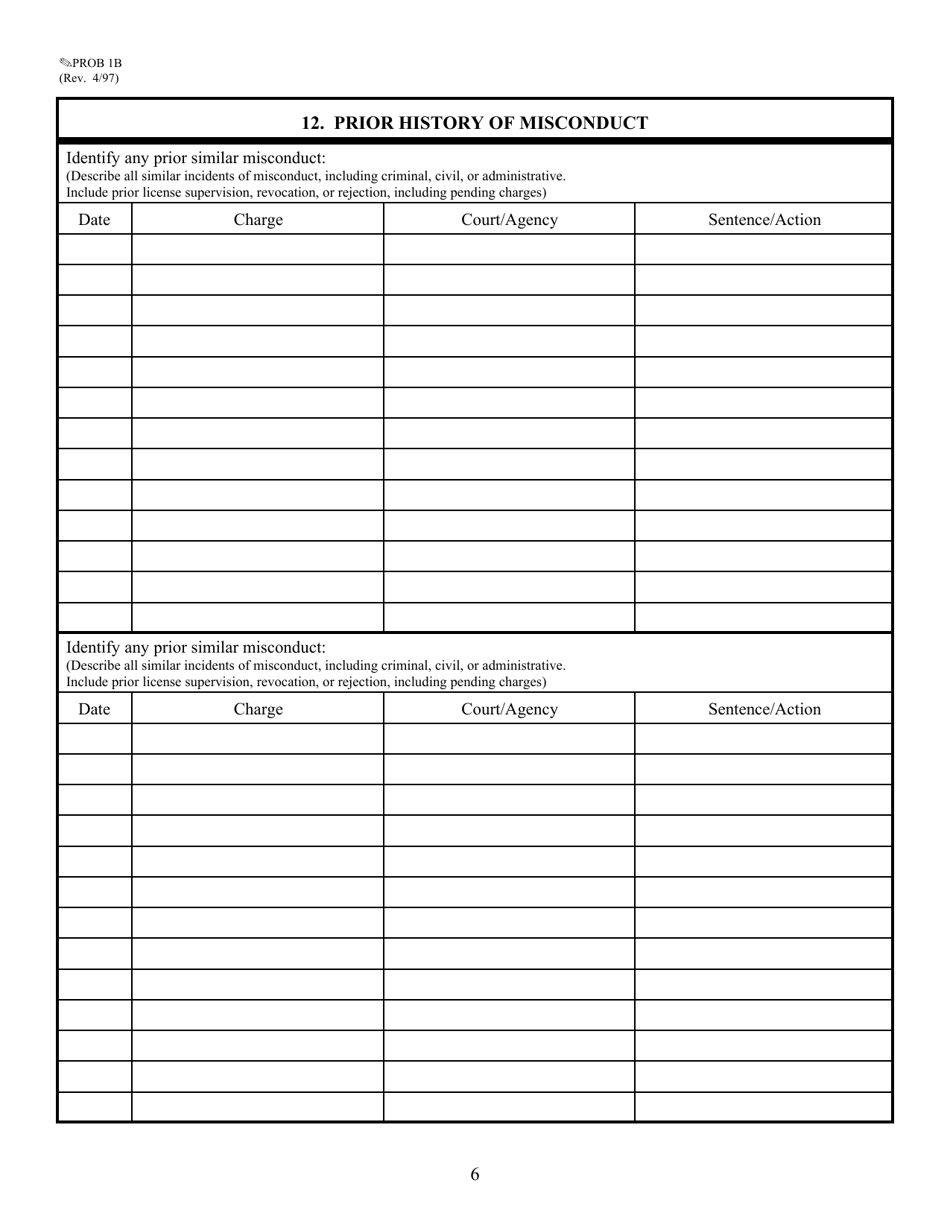 Form PROB1B Questions for Organizational Defendants, Page 6