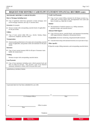 Form PROB48C Request for Monthly Cash Flow Statement Financial Records, Page 2