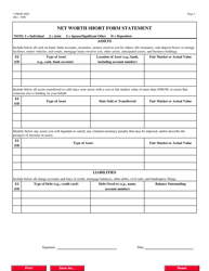 Form PROB48EZ Net Worth Short Form Statement, Page 2