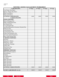 Document preview: Form PROB48J Monthly Money Management Worksheet