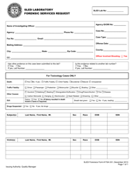 Document preview: Form FSA031 Sled Laboratory Forensic Services Request - South Carolina
