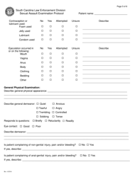 Sexual Assault Examination Protocol - South Carolina, Page 5