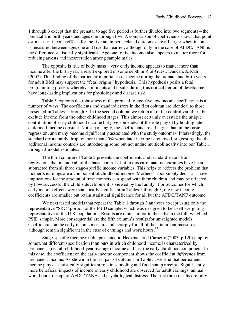 Early Childhood Poverty and Adult Attainment, Behavior and Health - University of Chicago, Page 12