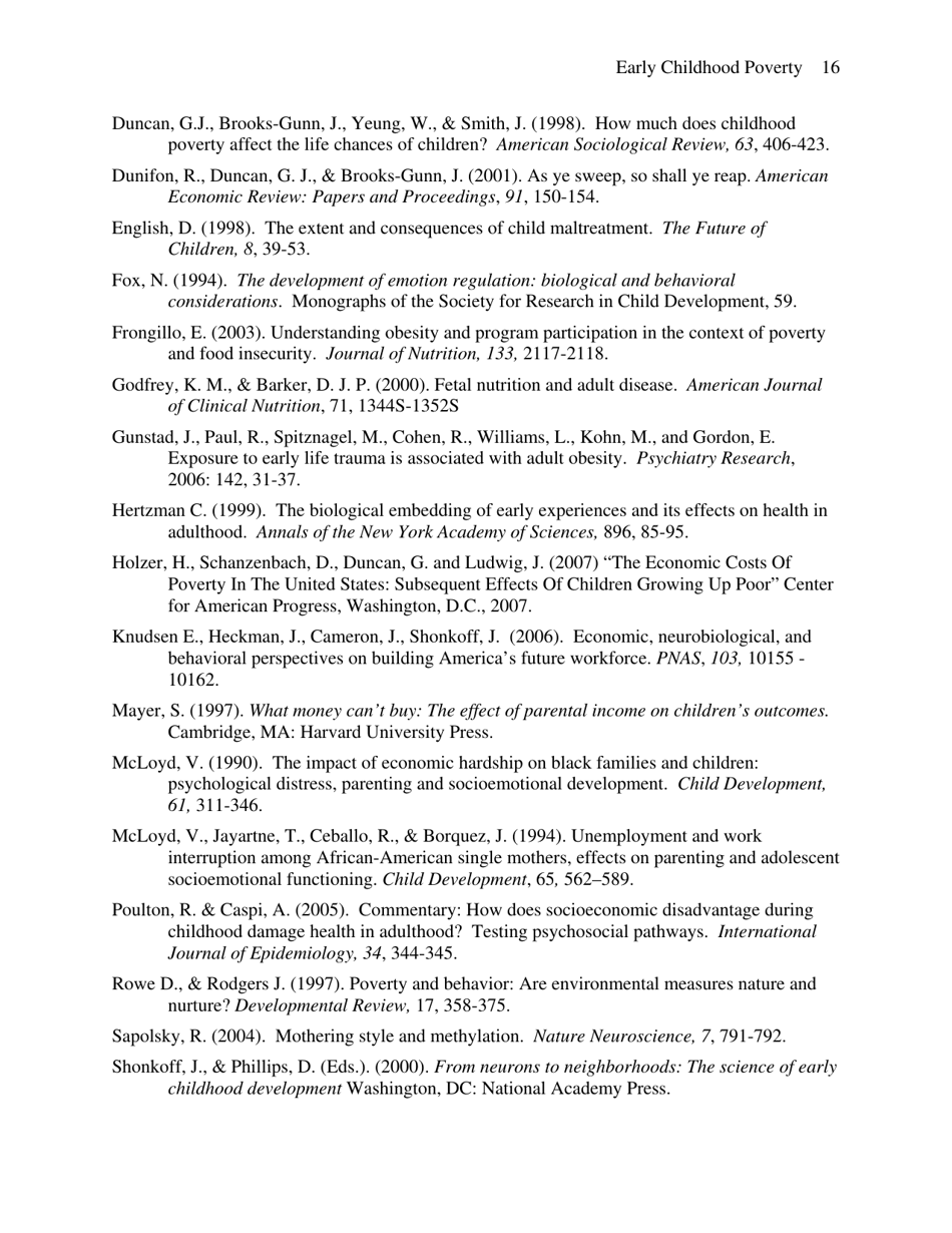 Early Childhood Poverty and Adult Attainment, Behavior and Health - University of Chicago, Page 16