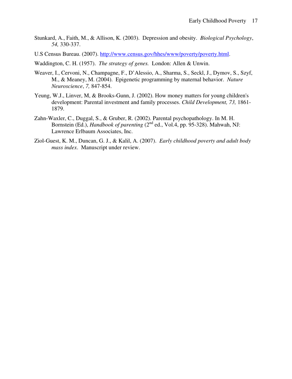 Early Childhood Poverty and Adult Attainment, Behavior and Health - University of Chicago, Page 17