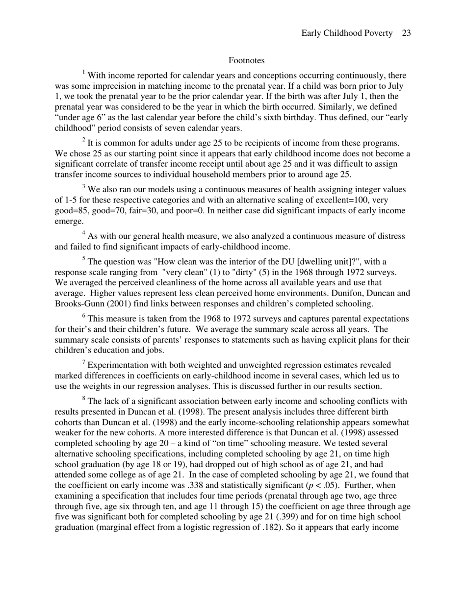 Early Childhood Poverty and Adult Attainment, Behavior and Health - University of Chicago, Page 23