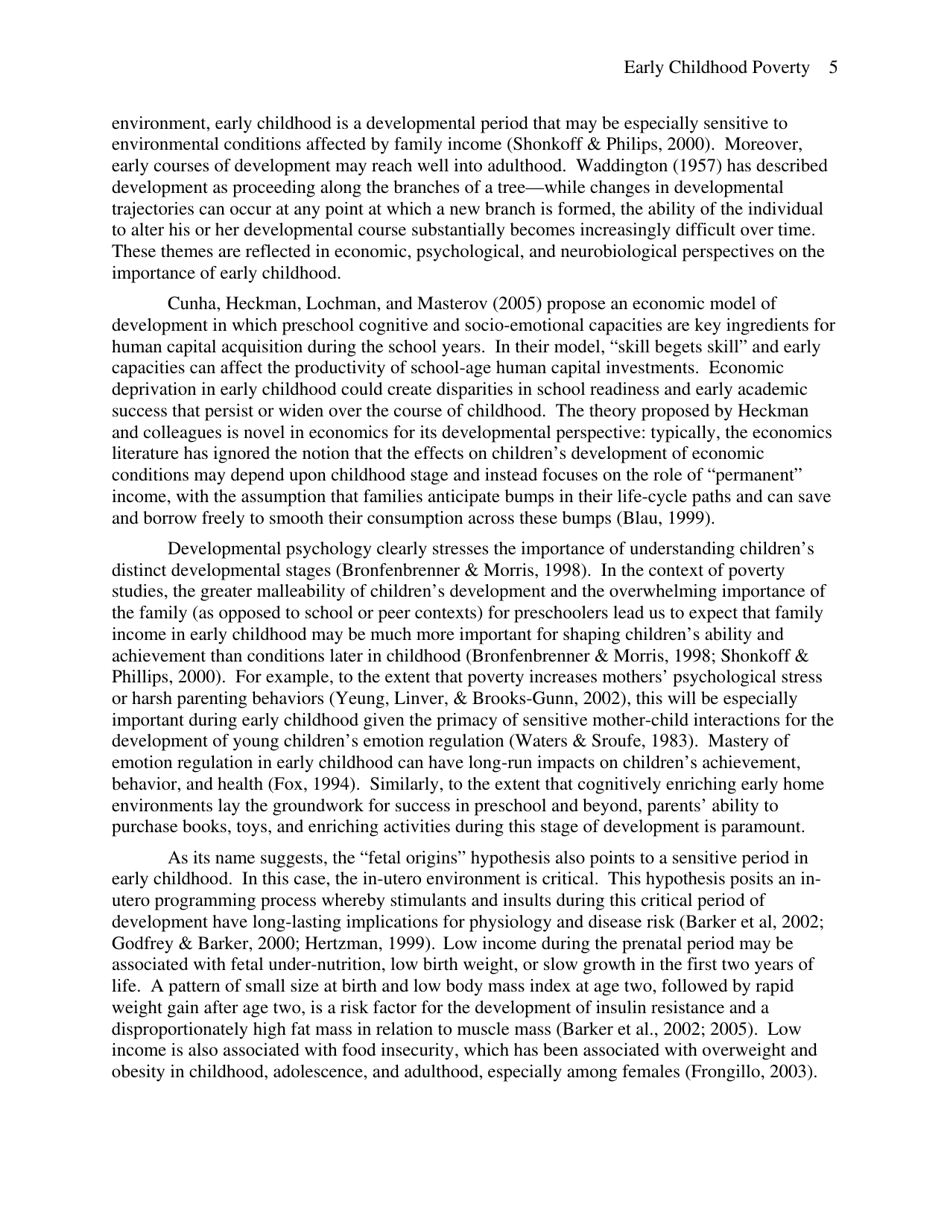 Early Childhood Poverty and Adult Attainment, Behavior and Health - University of Chicago, Page 5
