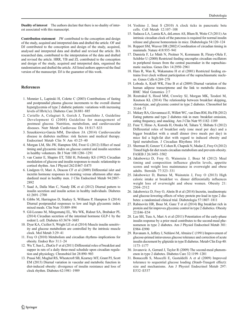 High-Energy Breakfast With Low-Energy Dinner Decreases Overall Daily Hyperglycaemia in Type 2 Diabetic Patients: a Randomised Clinical Trial - Daniela Jakubowicz, Julio Wainstein, Bo Ahren, Yosefa Bar-Dayan, Zohar Landau, Hadas R Rabinovitz, Oren Froy, Page 8