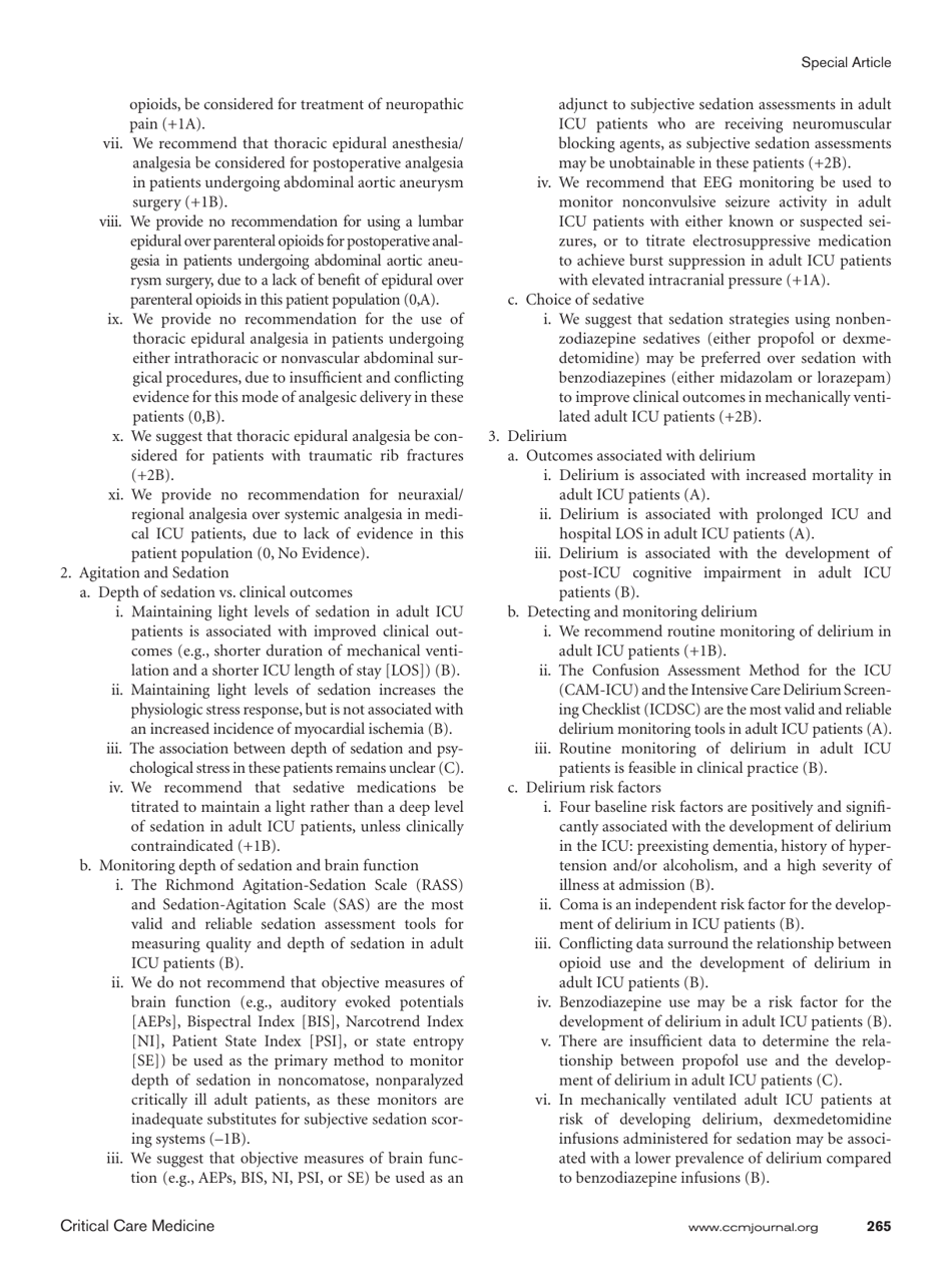 Clinical Practice Guidelines for the Management of Pain, Agitation, and Delirium in Adult Patients in the Intensive Care Unit, Page 3