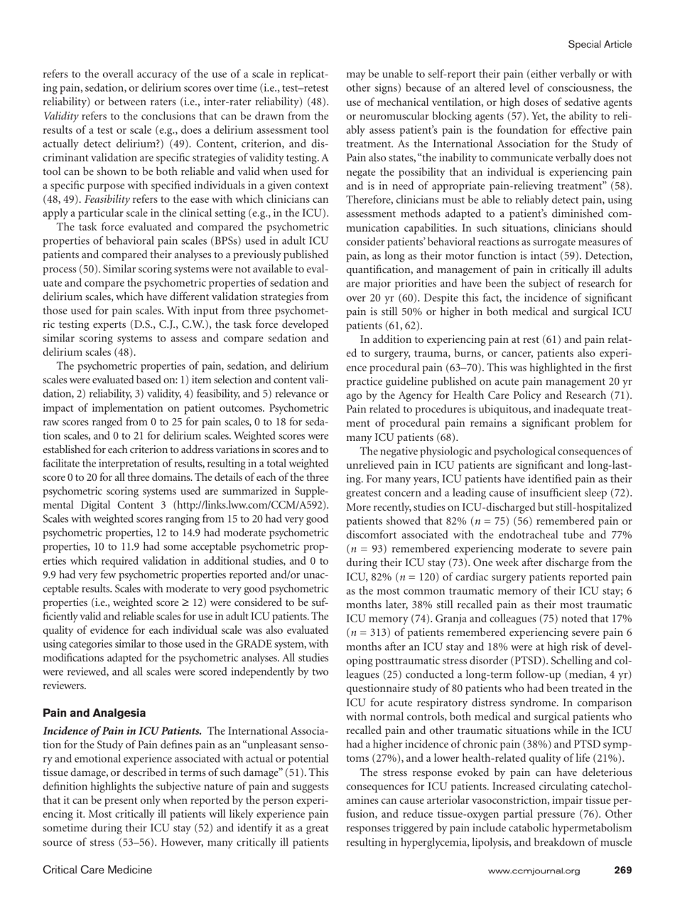 Clinical Practice Guidelines for the Management of Pain, Agitation, and Delirium in Adult Patients in the Intensive Care Unit, Page 7