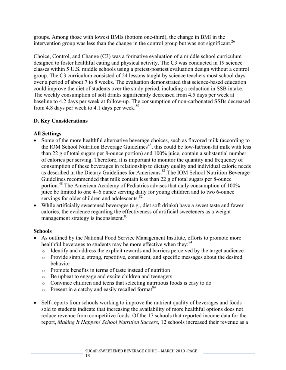 The CDC Guide to Strategies for Reducing the Consumption of Sugar-Sweetened Beverages, Page 18