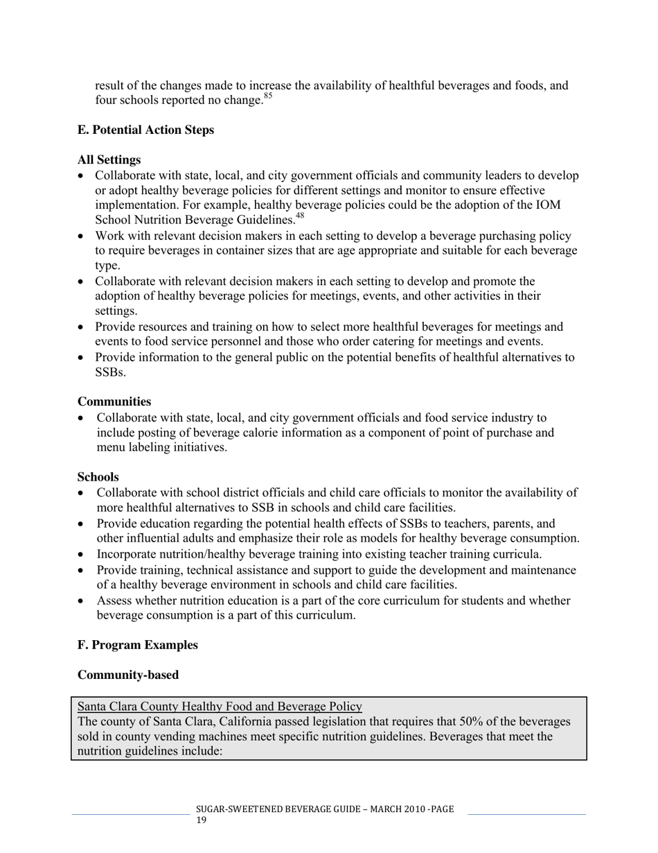 The CDC Guide to Strategies for Reducing the Consumption of Sugar-Sweetened Beverages, Page 19