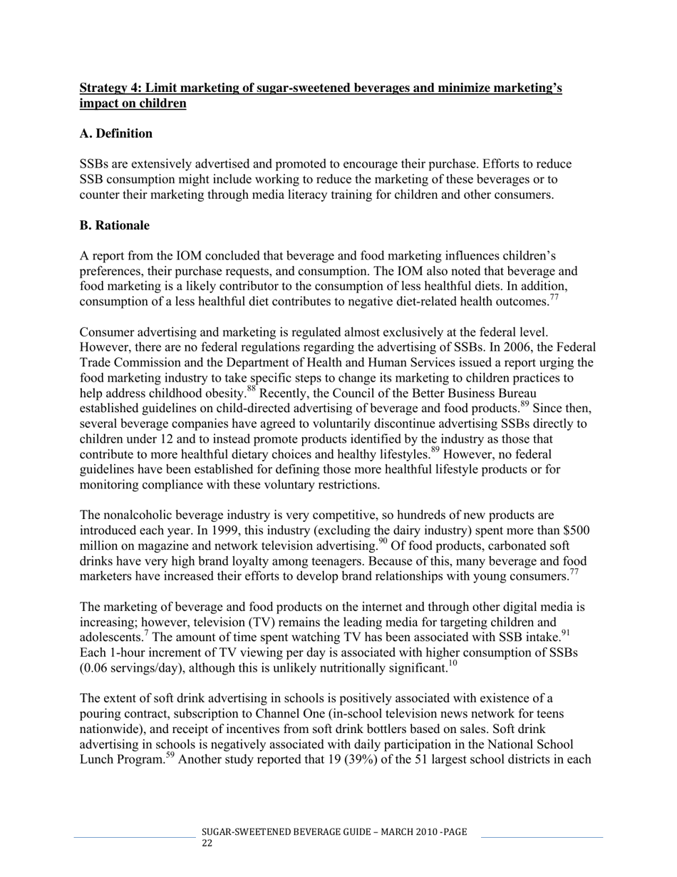 The CDC Guide to Strategies for Reducing the Consumption of Sugar-Sweetened Beverages, Page 22