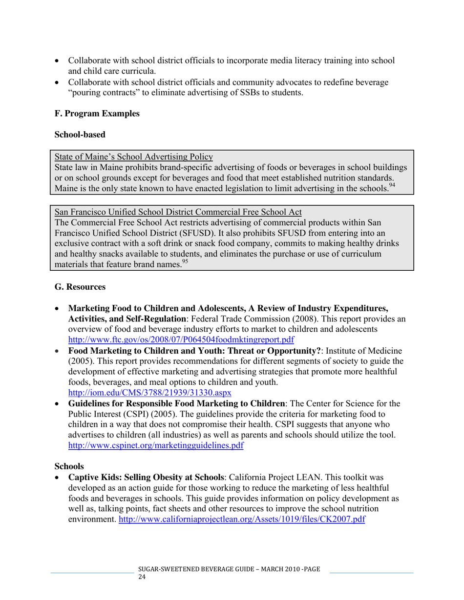 The CDC Guide to Strategies for Reducing the Consumption of Sugar-Sweetened Beverages, Page 24