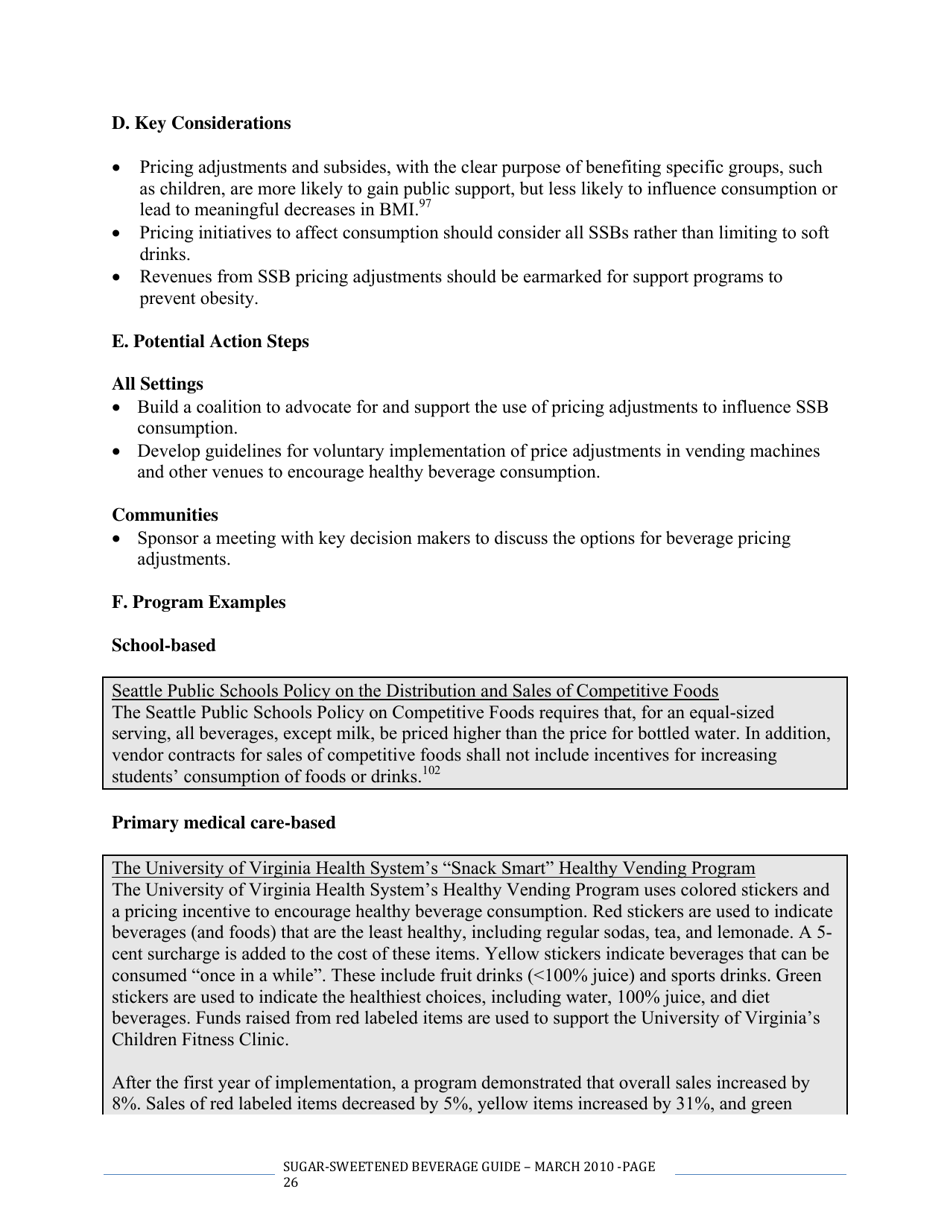 The CDC Guide to Strategies for Reducing the Consumption of Sugar-Sweetened Beverages, Page 26