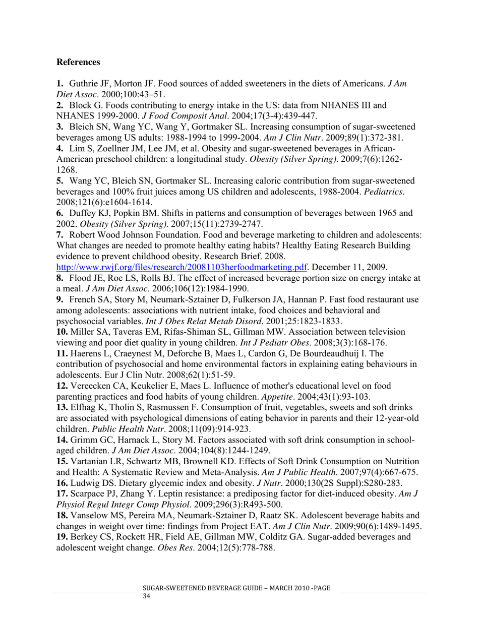 The CDC Guide to Strategies for Reducing the Consumption of Sugar-Sweetened Beverages, Page 34