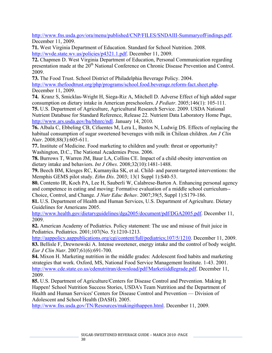 The CDC Guide to Strategies for Reducing the Consumption of Sugar-Sweetened Beverages, Page 38