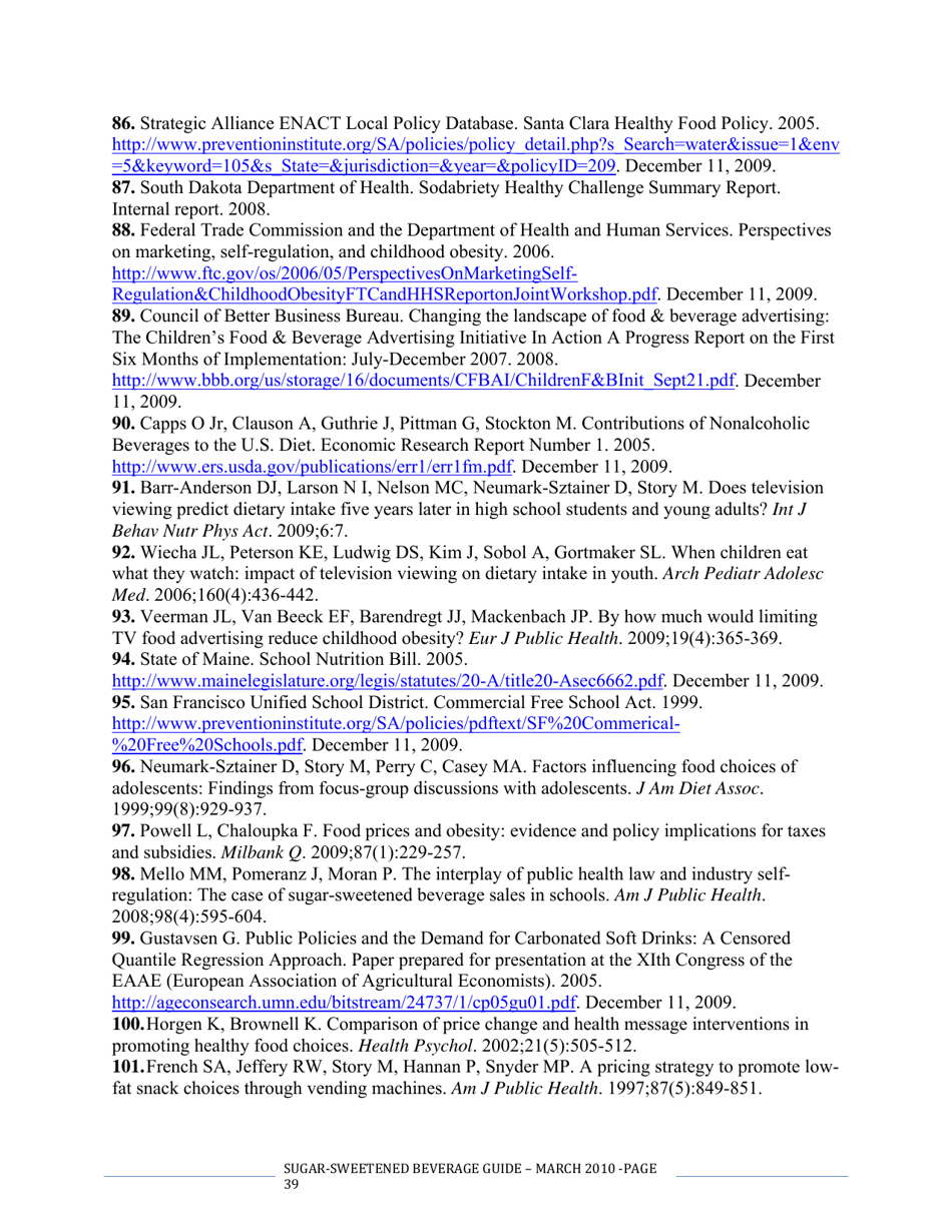 The CDC Guide to Strategies for Reducing the Consumption of Sugar-Sweetened Beverages, Page 39