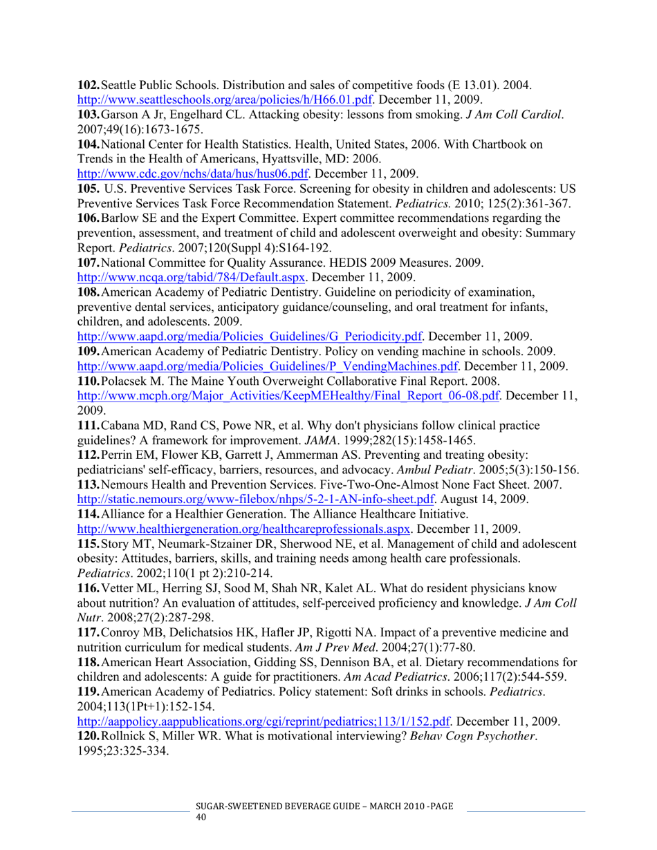 The CDC Guide to Strategies for Reducing the Consumption of Sugar-Sweetened Beverages, Page 40