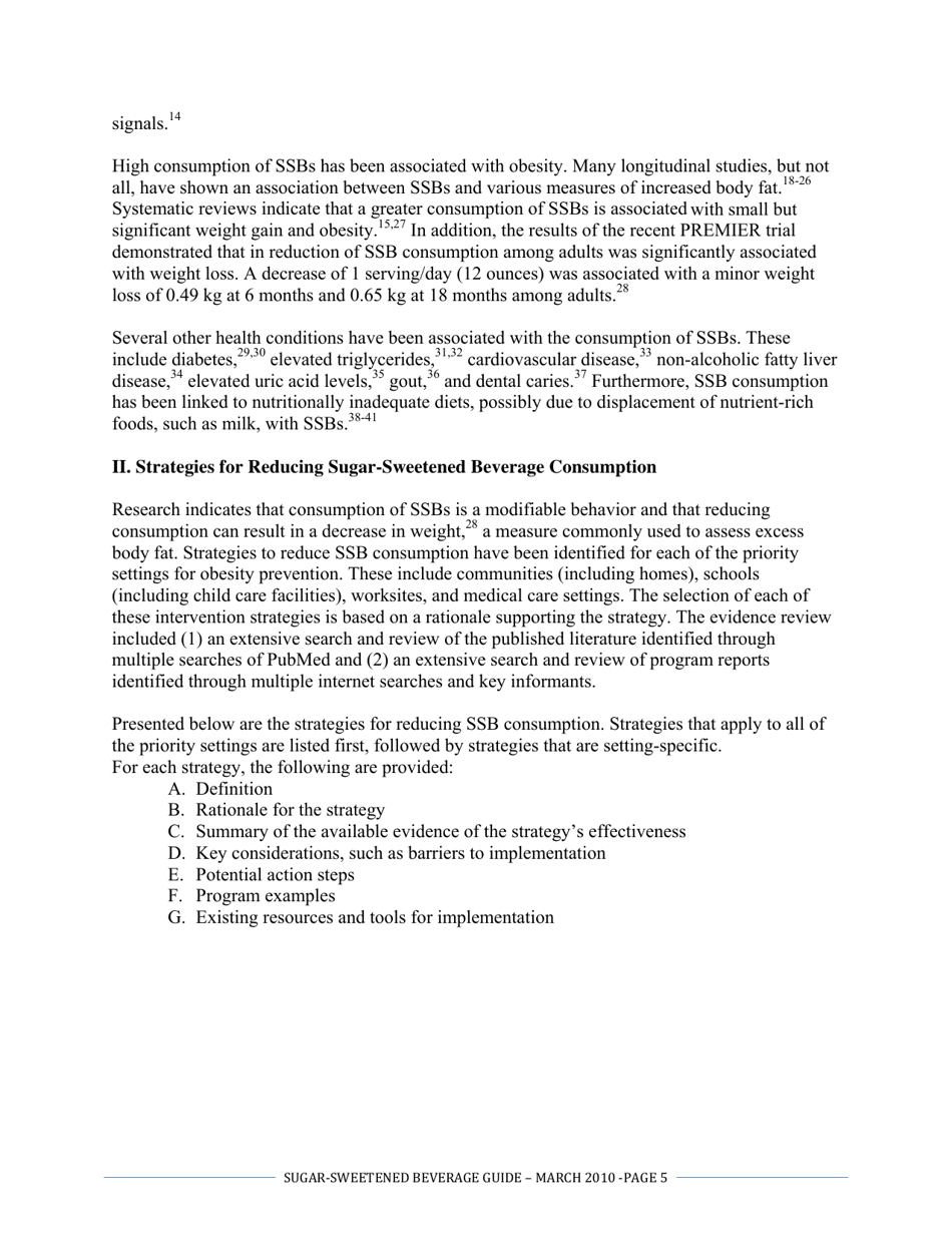 The CDC Guide to Strategies for Reducing the Consumption of Sugar-Sweetened Beverages, Page 5