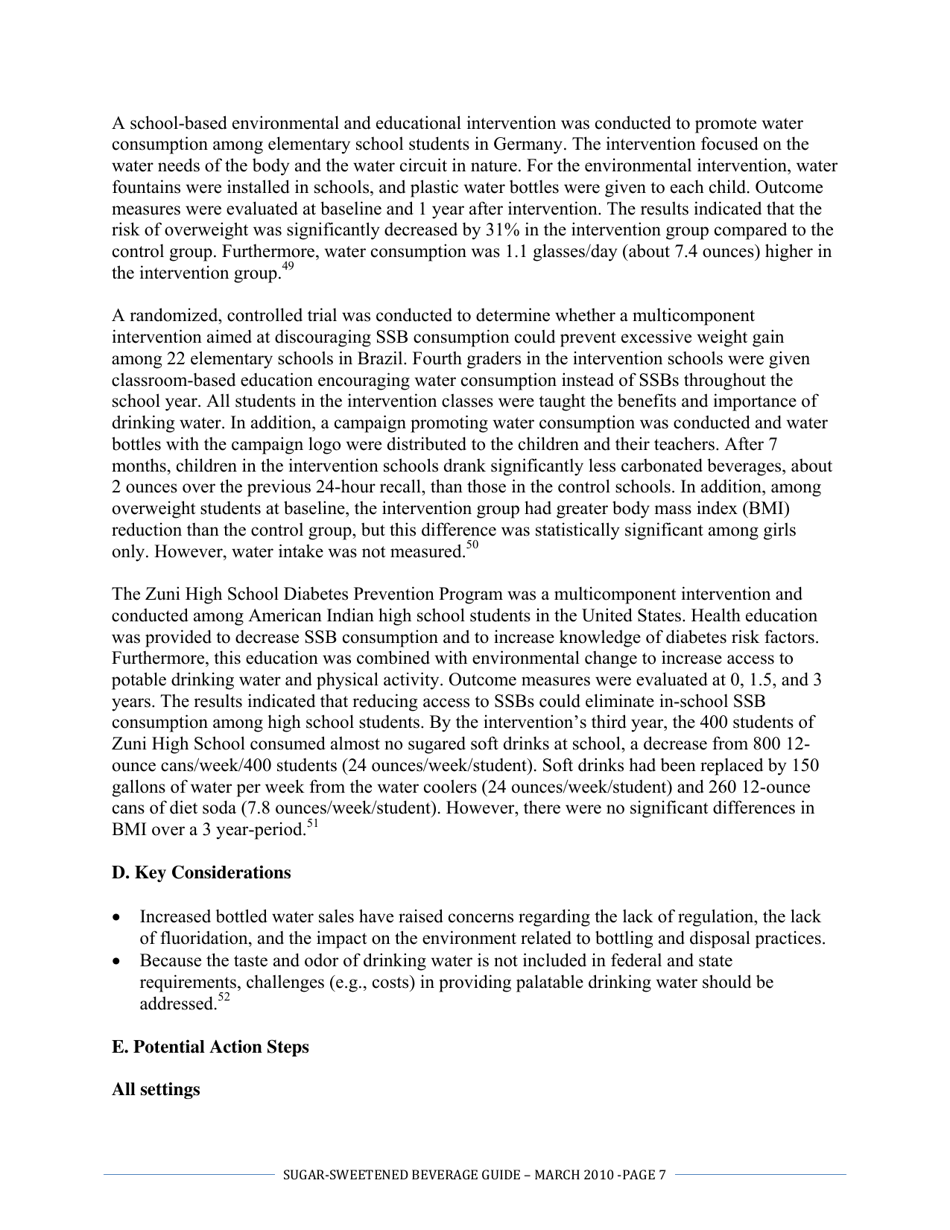 The CDC Guide to Strategies for Reducing the Consumption of Sugar-Sweetened Beverages, Page 7