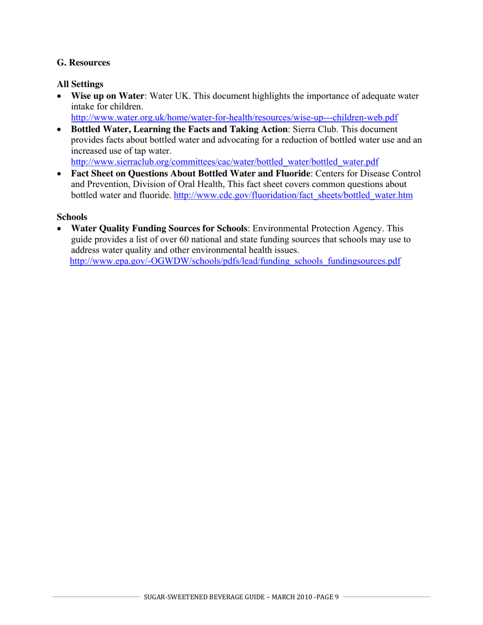 The CDC Guide to Strategies for Reducing the Consumption of Sugar-Sweetened Beverages, Page 9