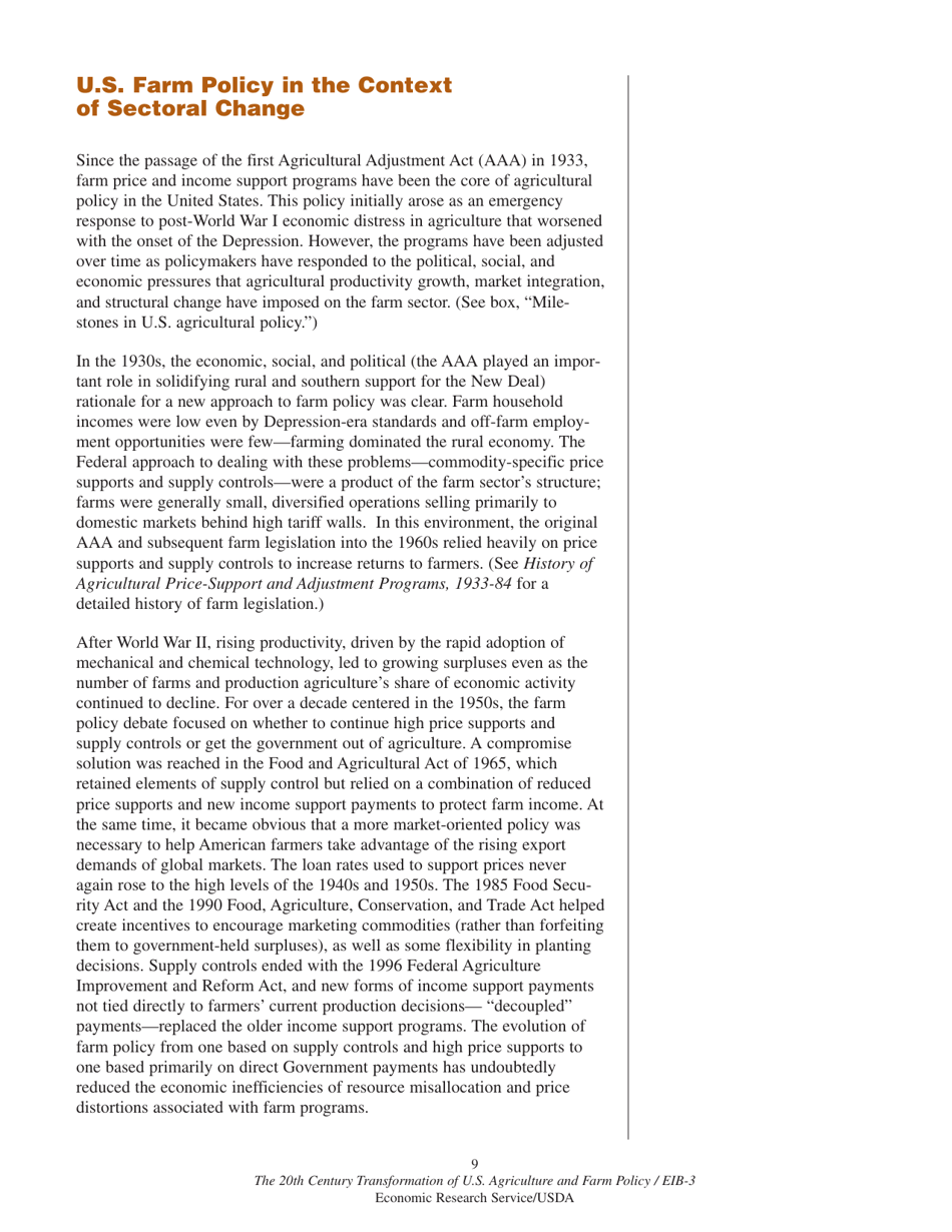 The 20th Century Transformation of U.S. Agriculture and Farm Policy, Page 12