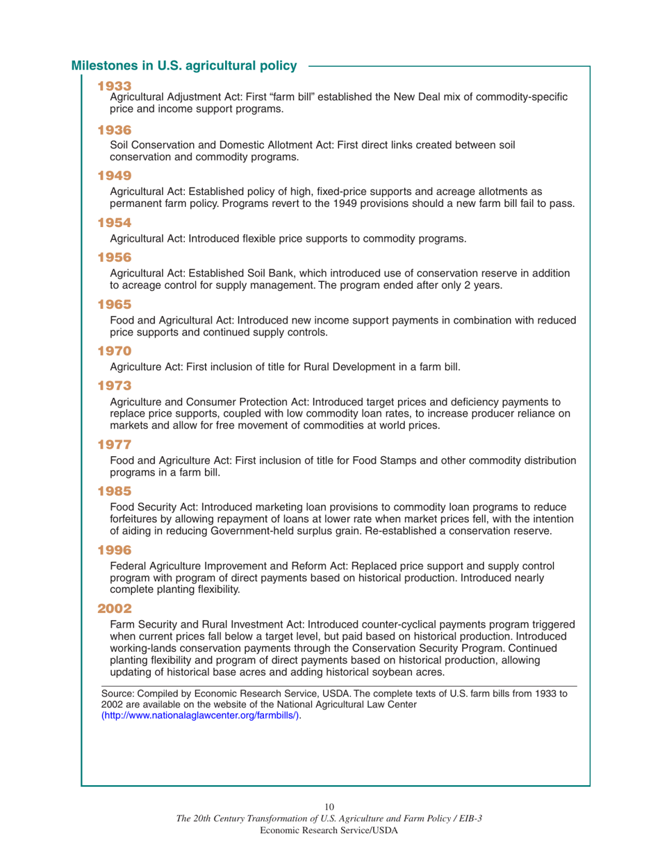 The 20th Century Transformation of U.S. Agriculture and Farm Policy, Page 13