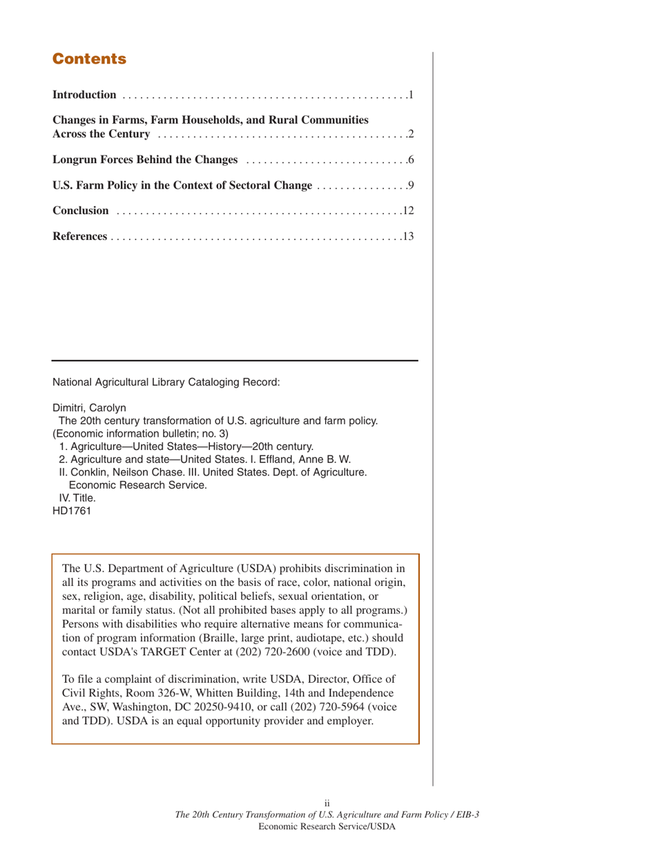 The 20th Century Transformation of U.S. Agriculture and Farm Policy, Page 3