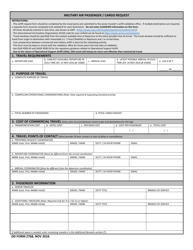 DD Form 2768 Military Air Passenger/Cargo Request