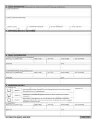 DD Form 2768 Military Air Passenger/Cargo Request, Page 2
