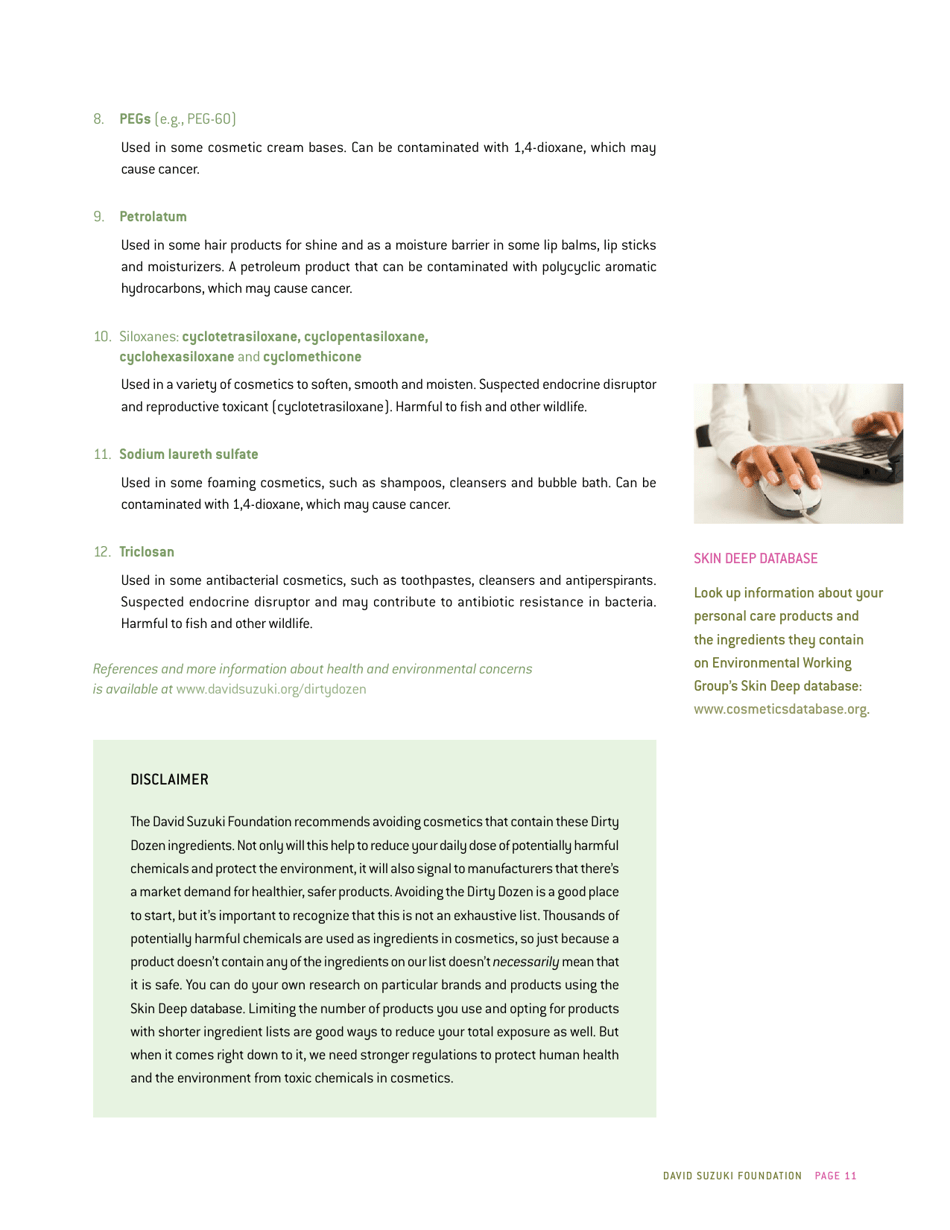 Whats Inside? That Counts a Survey of Toxic Ingredients in Our Cosmetics - David Suzuki Foundation, Page 11