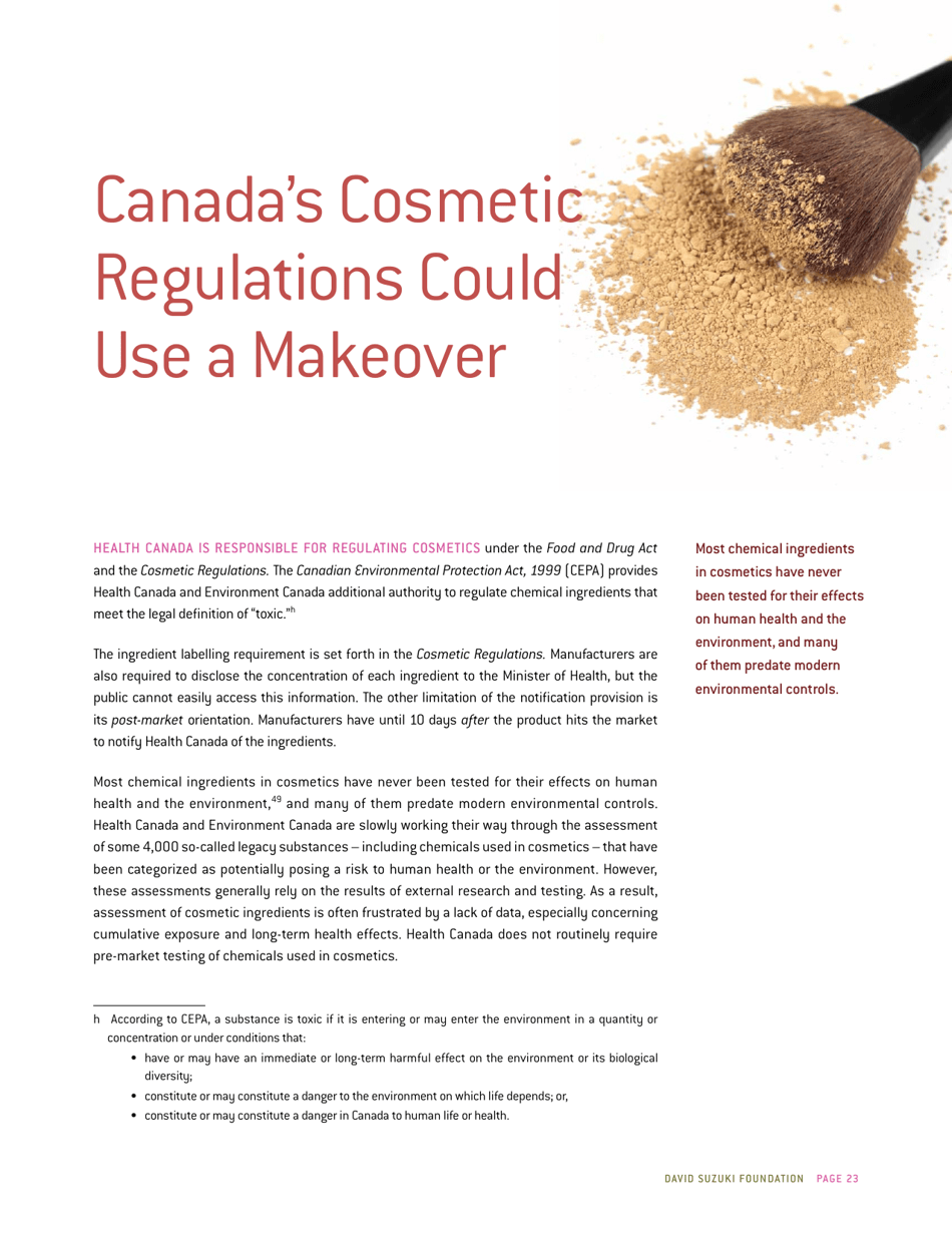 Whats Inside? That Counts a Survey of Toxic Ingredients in Our Cosmetics - David Suzuki Foundation, Page 23
