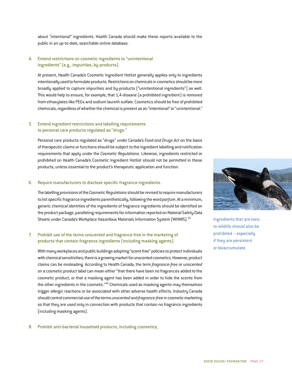 Whats Inside? That Counts a Survey of Toxic Ingredients in Our Cosmetics - David Suzuki Foundation, Page 27