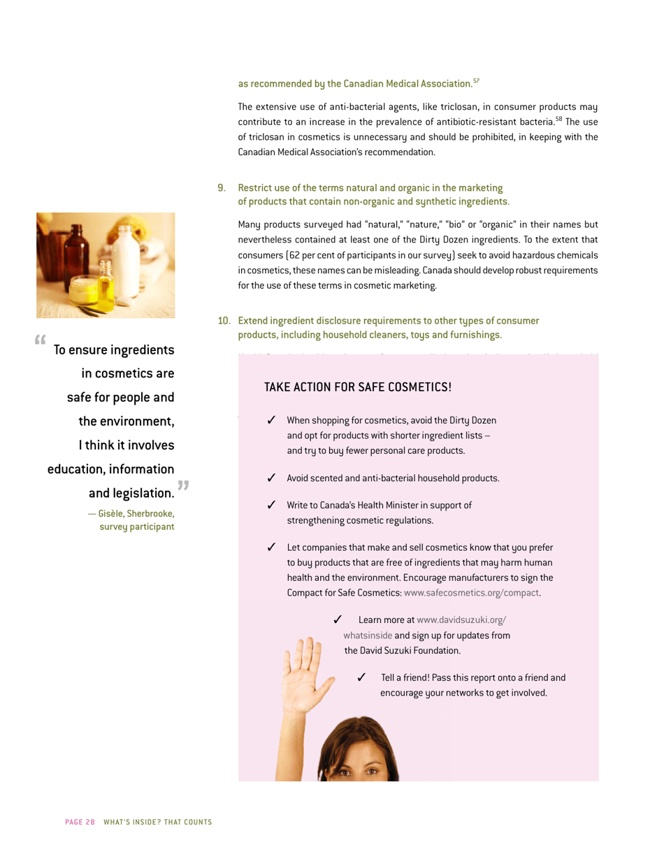 Whats Inside? That Counts a Survey of Toxic Ingredients in Our Cosmetics - David Suzuki Foundation, Page 28