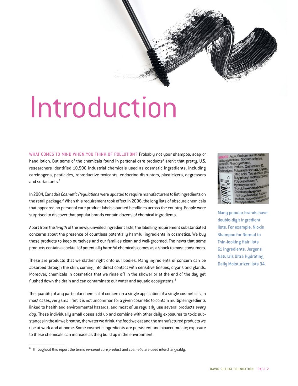 Whats Inside? That Counts a Survey of Toxic Ingredients in Our Cosmetics - David Suzuki Foundation, Page 7