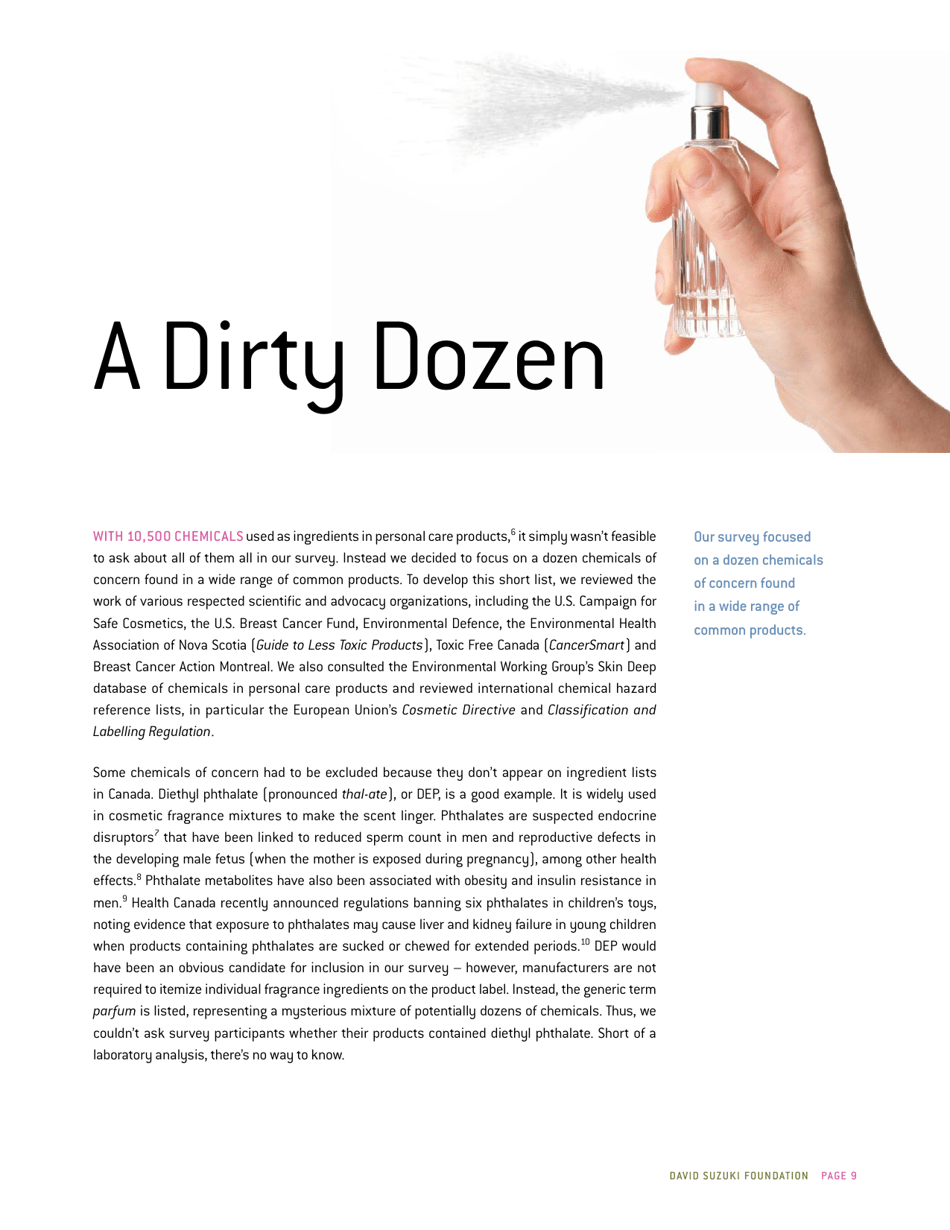 Whats Inside? That Counts a Survey of Toxic Ingredients in Our Cosmetics - David Suzuki Foundation, Page 9
