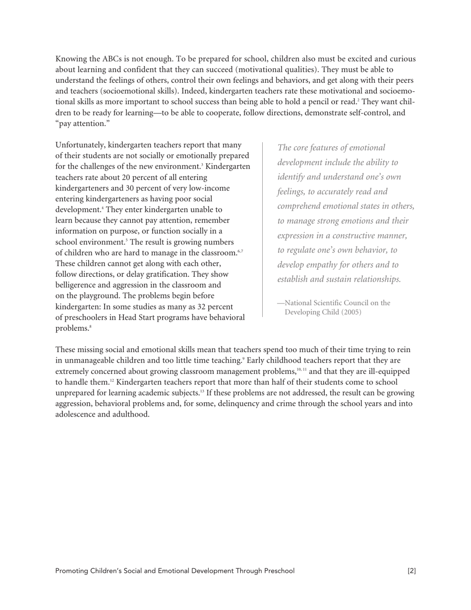 Promoting Childrens Social and Emotional Development Through Preschool Education - Nieer, Page 2