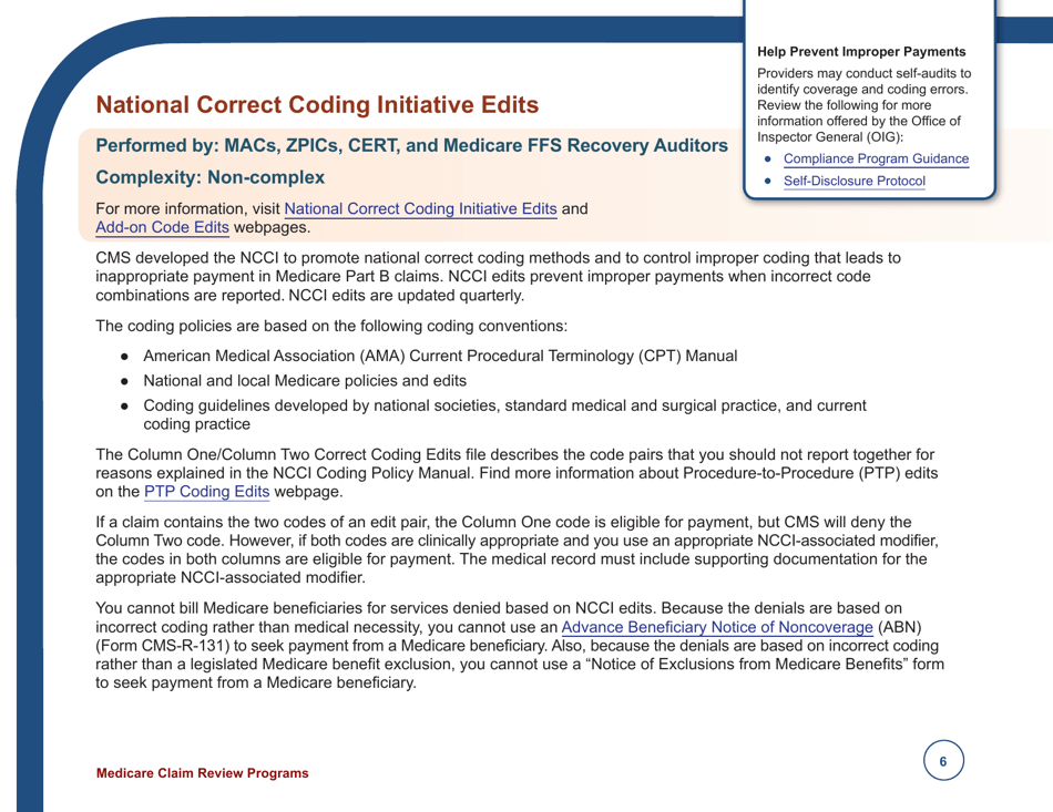 Form ICN006973 Medicare Claim Review Programs, Page 6