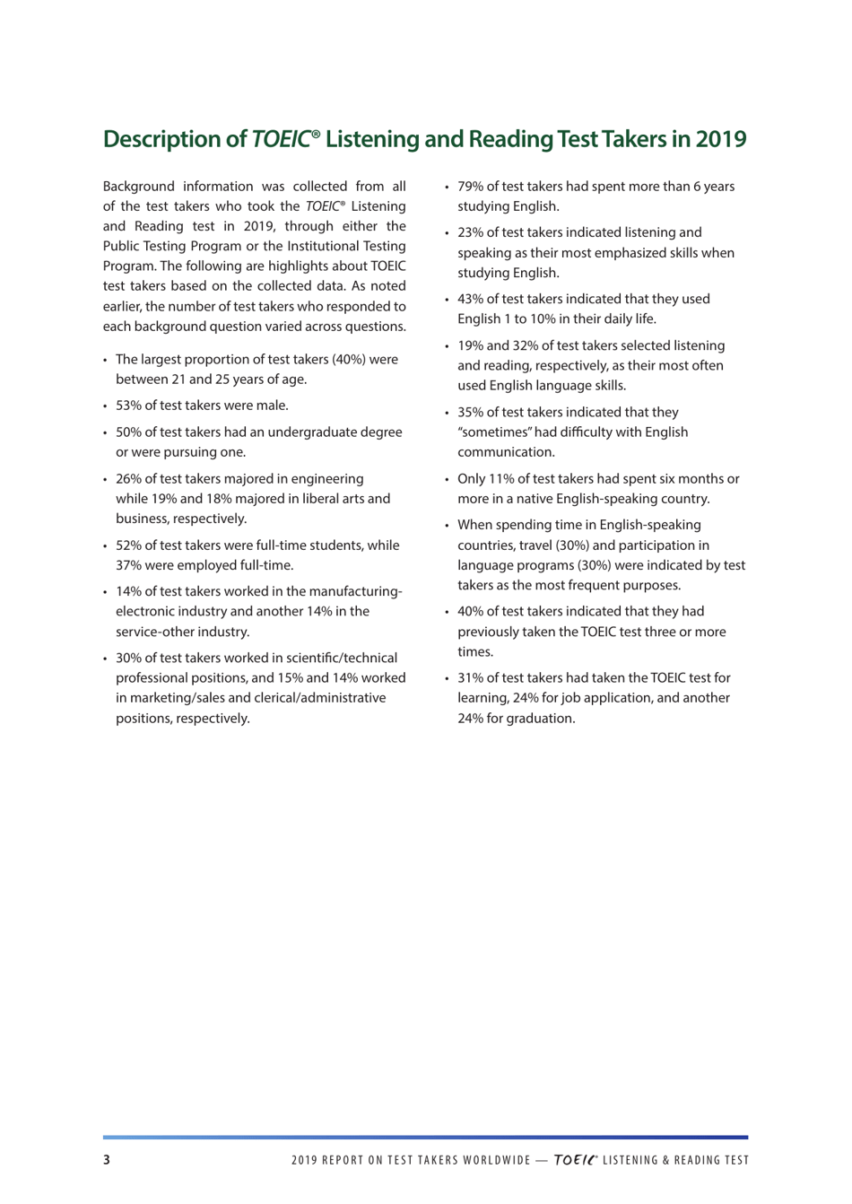 Report on Test Takers Worldwide: the Toeic Listening and Reading Test, Page 4