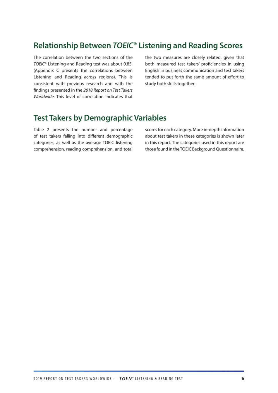 Report on Test Takers Worldwide: the Toeic Listening and Reading Test, Page 7