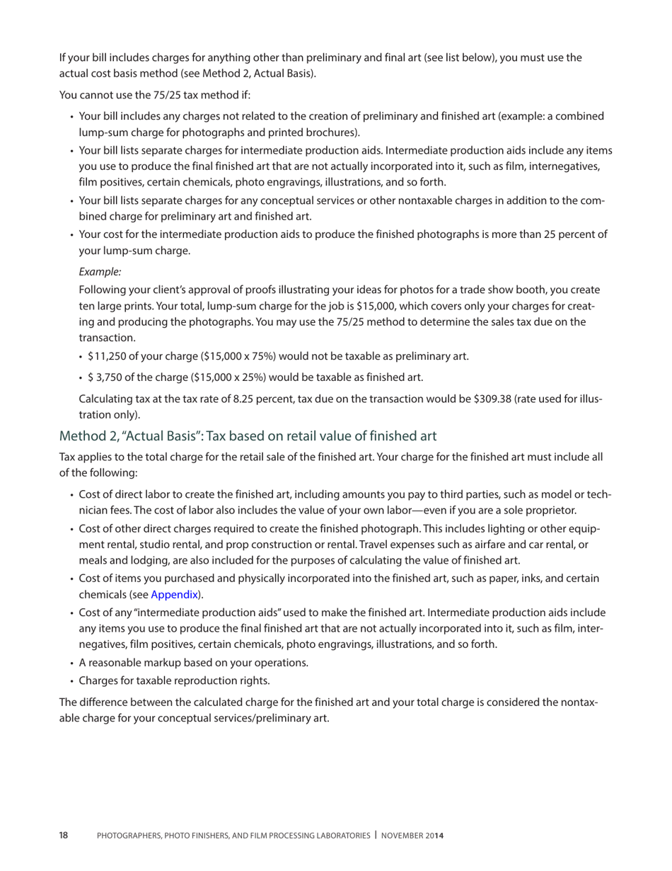 Publication 68 - Tax Tips for Photographer, Photo Finishers, and Film Processing Laboratories - California, Page 21