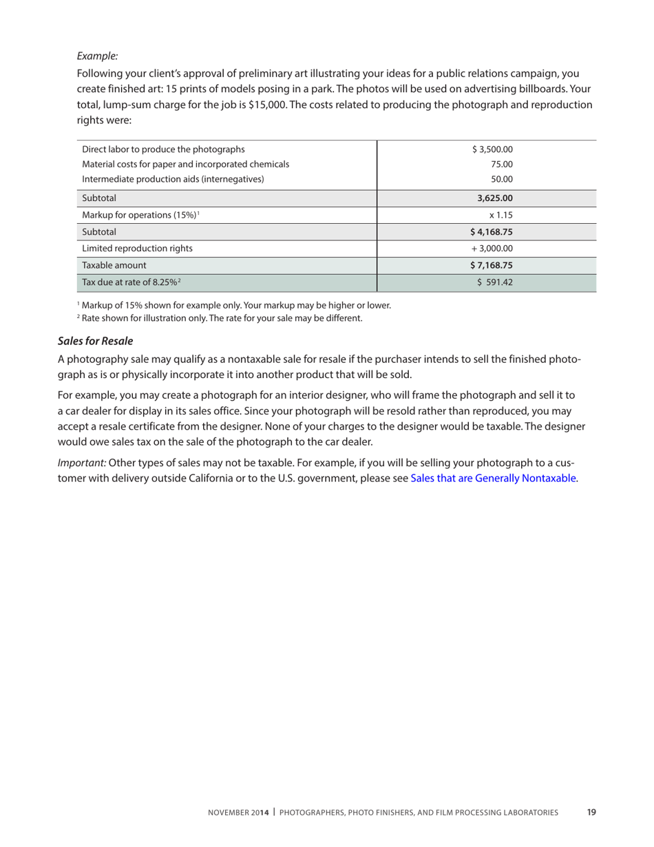 Publication 68 - Tax Tips for Photographer, Photo Finishers, and Film Processing Laboratories - California, Page 22