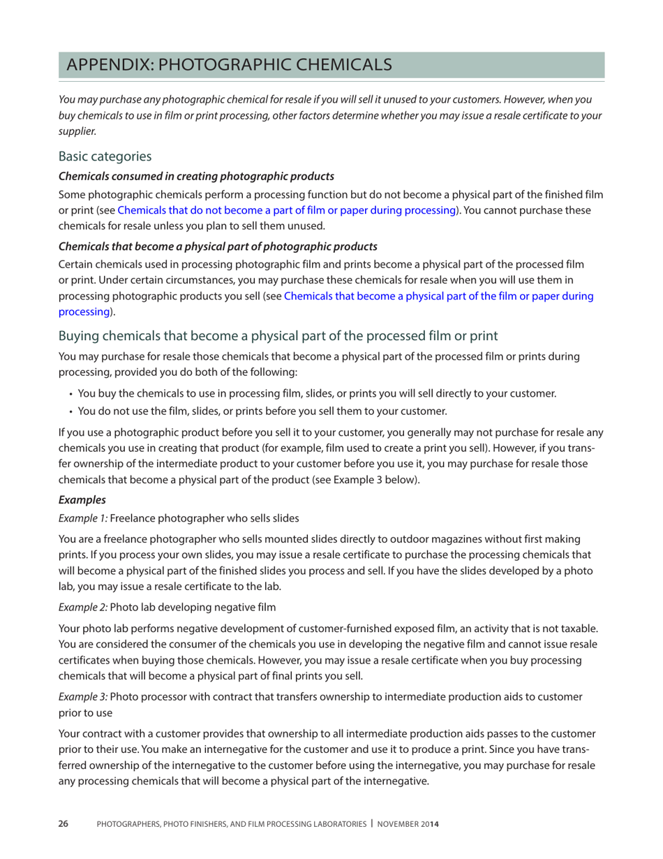 Publication 68 - Tax Tips for Photographer, Photo Finishers, and Film Processing Laboratories - California, Page 29