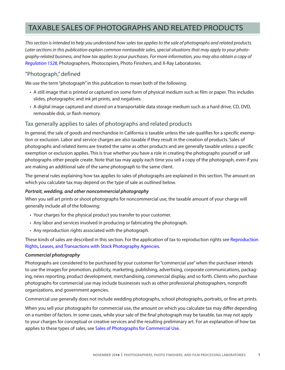 Publication 68 - Tax Tips for Photographer, Photo Finishers, and Film Processing Laboratories - California, Page 4
